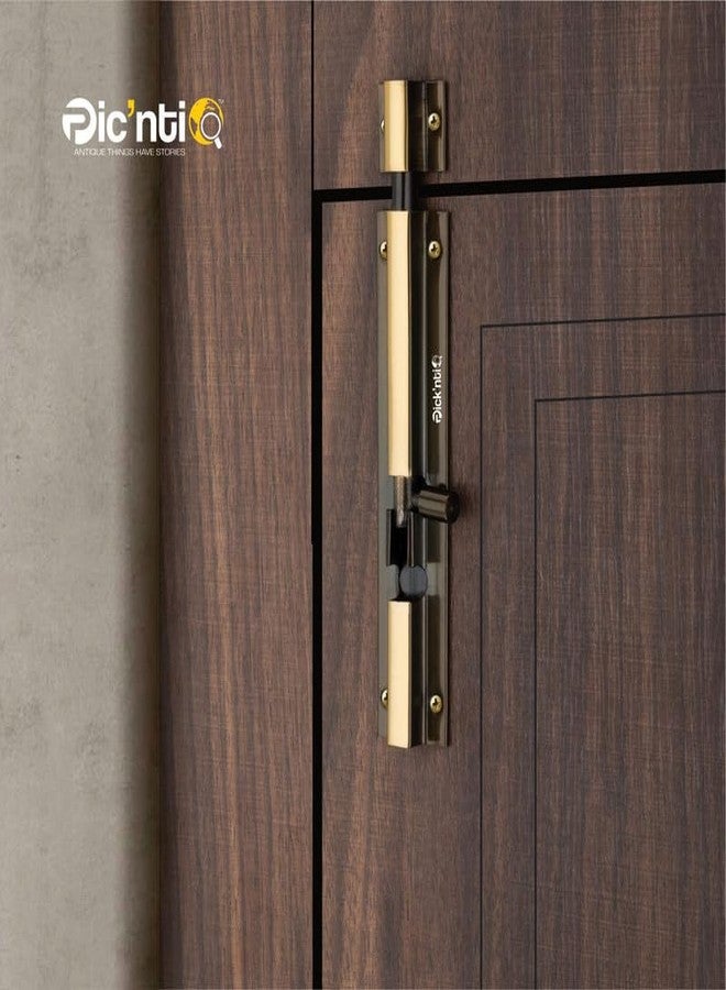 PIC’NTIQ PIC'NTIQ™ Aluminum Heavy Single Door Fitting Accessories Full Set/Kit |1 Aldrop|1 Latch 10" | 2-6" Cabinet Handles |1 Tower Bolt |1 Door Stopper | 10" | Flame | Antique Finish - Image 5